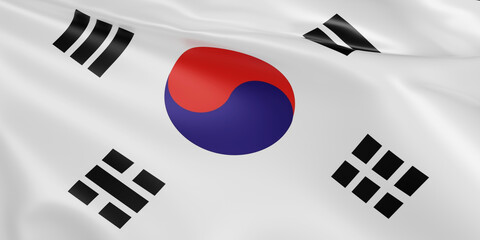 A flaf of korea 3d rendering