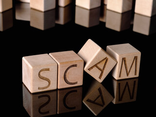 Obraz premium SCAM text as a concept of payment danger