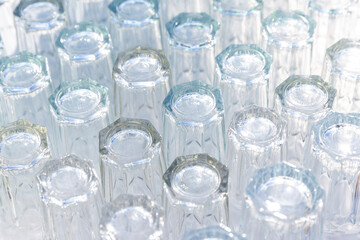 Russia. Saint-Petersburg. Glass empty glasses for drinks.