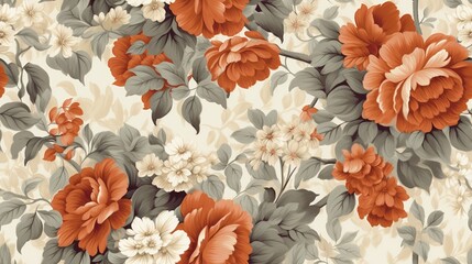 Vintage Floral Wallpaper Graceful Display