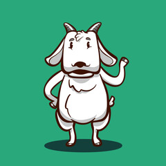 Goat cartoon mascot illustration eid al adha