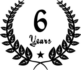 6 Years Anniversary stilyzed Laurel, black and white