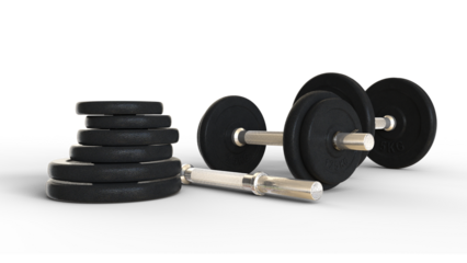 dumbbells isolated on transparent background