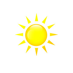 Sun on white background