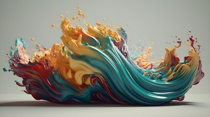 Colorful abstract elixir, vibrant paint wave wallpaper