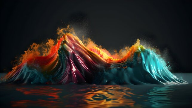 Colorful abstract elixir, vibrant paint wave wallpaper