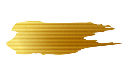 Gold paint brush stroke. Abstract gold glittering textured art illustration. Gold paint smear with glittering texture.