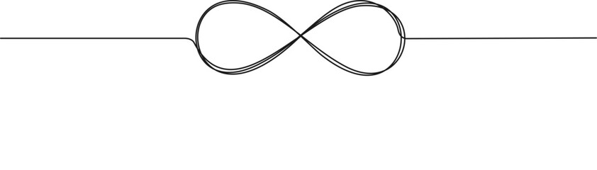 continuous single line drawing of infinity symbol, line art vector illustration - obrazy, fototapety, plakaty