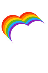 Pride heart / Lesbian, gay, bisexual, and transgender flag / Rainbow pride flag of LGBT organization / Vector illustration / Lgbt colors flag paper layout on white background / Pride community Rainbow