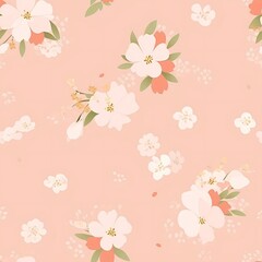 Seamless floral tile pattern background design wallpaper, ecology leaf flowers nature, Generative AI