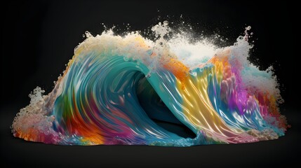 Expressive paint splashes, colorful desktop wallpaper