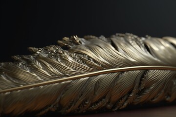 A close-up of a natural object, such as a feather or leaf, with intricate and delicate features, Generative AI