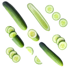 Cucumber isolated on  transparent png