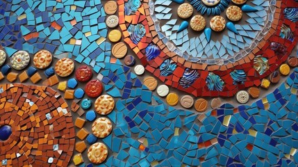 Obraz premium Vibrant Mosaic of Ceramic Tiles