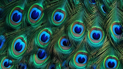 Vibrant Peacock Feather Texture