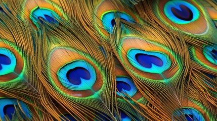 Obraz premium Vibrant Peacock Feather Texture