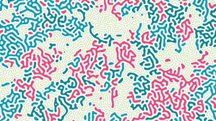 Monochrome reaction diffusion seamless pattern. Abstract background. Organic line art endless wallpaper. Vector abstract background bio diffusion turing pattern. geometric