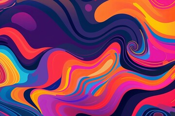 abstract colorful background with waves - abstract rainbow background, background with vibrant colors, Generative AI