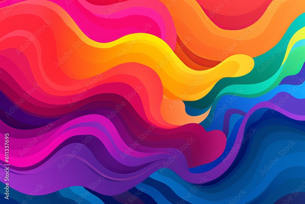 Poster abstract colorful background with waves, background with vibrant colors, generative ai