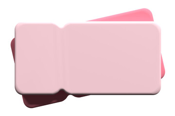 Coupon with an empty space for the text. Sale and retail commercial concept. Cashback and promo code. Online store. 3d rendering illustration