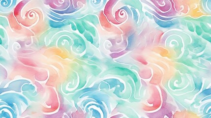 Fototapeta na wymiar Watercolor Abstract Swirl Pattern