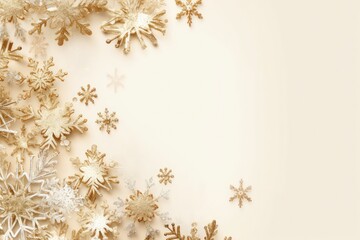 winter  snowflakes background with generative ai