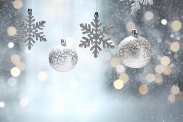 winter  snowflakes background with generative ai