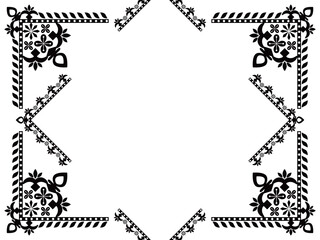 高級感のあるオーナメントフレーム　横位置　ブラック