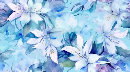 Ethereal Watercolor Lily Pattern