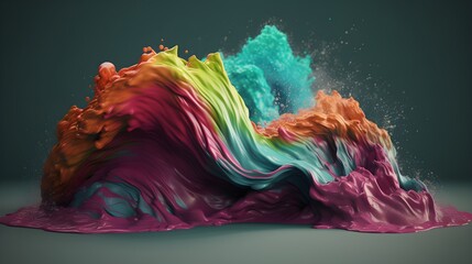 Playful color collision symphony, abstract desktop canvas