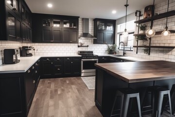 diy enthusiast transforming old fashioned kitchen into sleek and modern space, created with generative ai