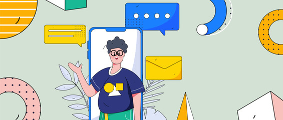 Communicate with consultants flat vector character concept operation hand drawn illustration
