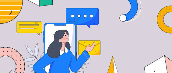 Communicate with consultants flat vector character concept operation hand drawn illustration
