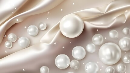 A captivating ımage showcasing the beauty of a pearl background - obrazy, fototapety, plakaty