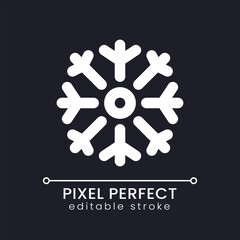 Air conditioning pixel perfect white linear ui icon for dark theme. Climate control system. Vector line pictogram. Isolated user interface symbol for night mode. Editable stroke. Poppins font used