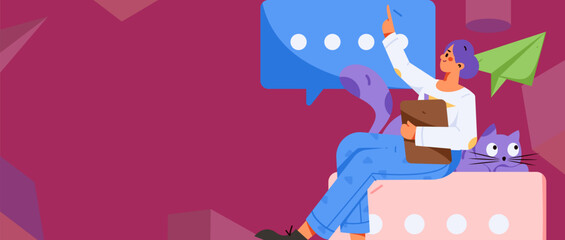 Communicate with consultants flat vector character concept operation hand drawn illustration
