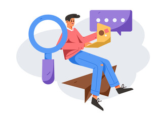 Communicate with consultants flat vector character concept operation hand drawn illustration
