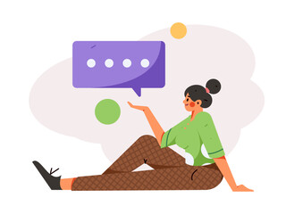 Communicate with consultants flat vector character concept operation hand drawn illustration
