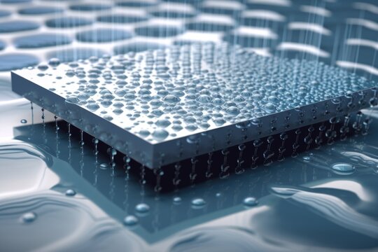 nanotechnology coating on material surface that increases or decreases friction, depending on the direction of motion, created with generative ai