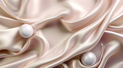 Serene pearl delight, silken canvas with foil highlights