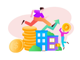 Home loan flat vector concept operation illustration 