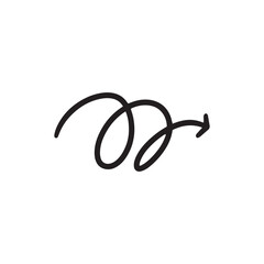 hand drawn arrow isolated on a white background. arrow icon