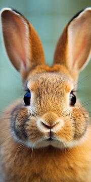 Close-up view of a rabbit's face