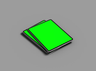 Customizable mockup of a luxury tablet with changeable screen design for UI/UX Product Showcase. 3D Render