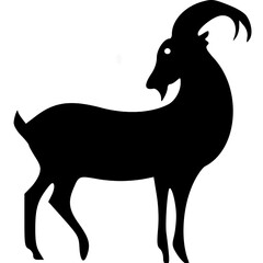 the siluet of black goat for shirt