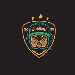 design logo mascot dog baseball vector