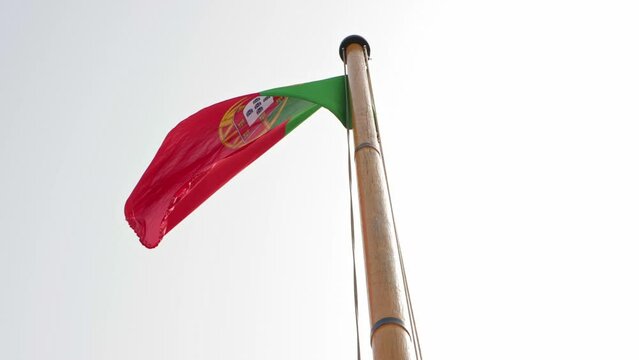National flag of Portugal waving in the wind
