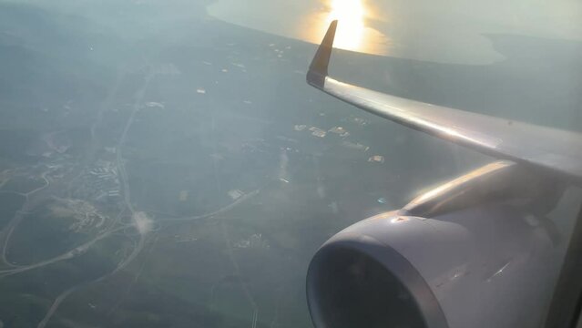 View from the plane descending to the ground