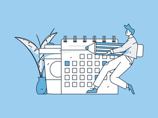 Sign in people flat vector concept operation hand drawn illustration
