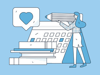 Sign in people flat vector concept operation hand drawn illustration
